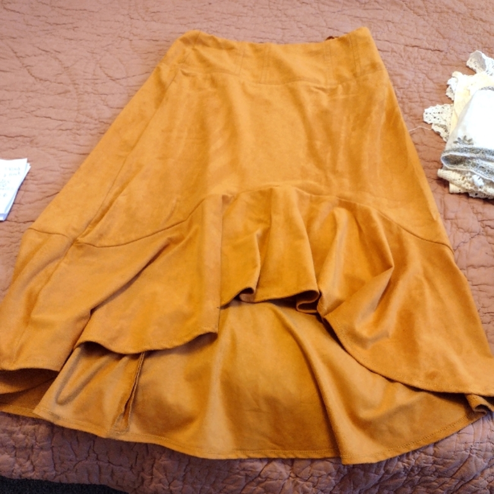 Maeve Anthropologie suede skirt